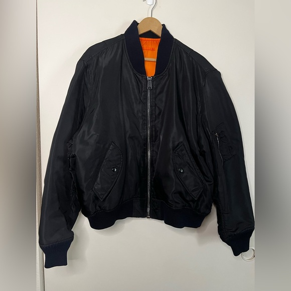 Spiewak & Sons Golden Fleece Reversible Ma-1 Black Bomber Jacket Size Xl